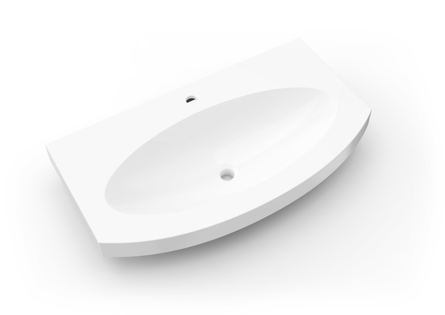 Tigela integrada de superfície sólida acrílica residencial