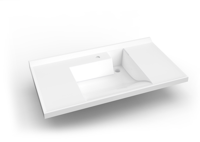 Vaidade de banheiro de superfície sólida acrílica