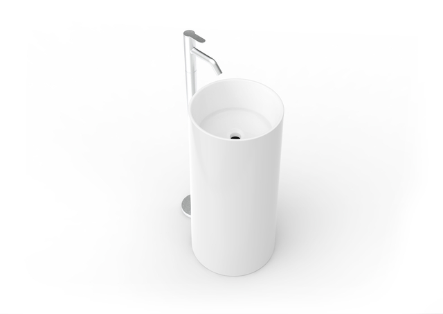 Bacia de pedestal de superfície sólida popular com acabamento fosco