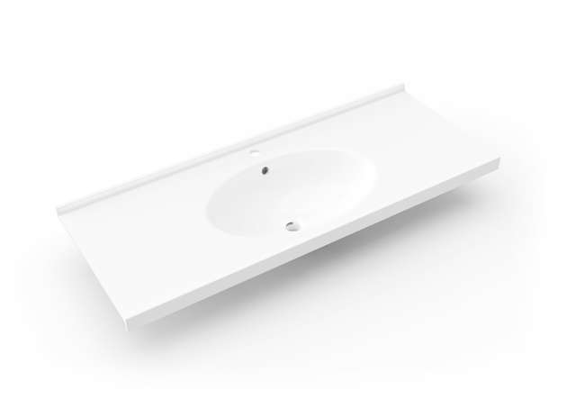 Lavatório integrado de superfície sólida para hotel